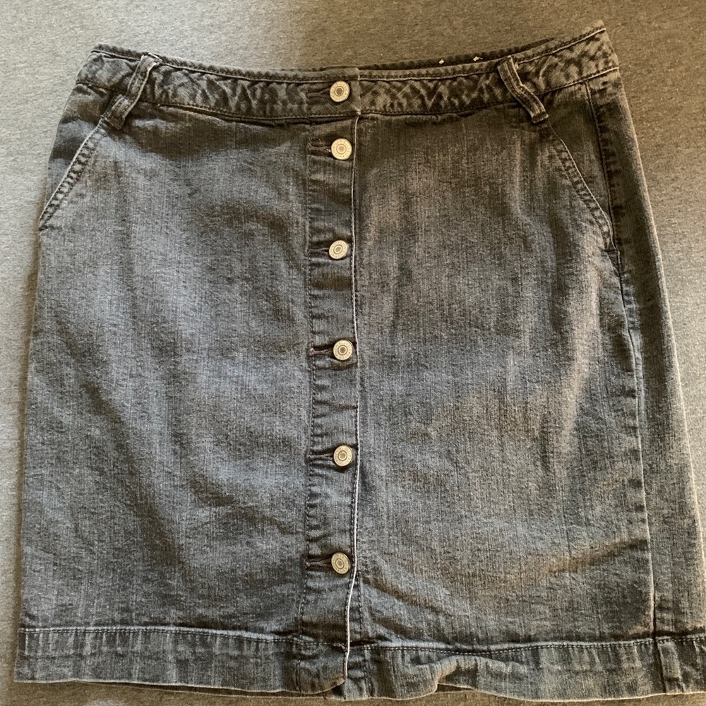 Canyon River Blues Button-Front Mini Skirt - Black Denim